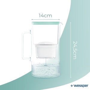 Wessper FutureFlow D2 Cana Filtrare Apa 3L Borosilicata BPA Free cu LED Indicator - Img 4
