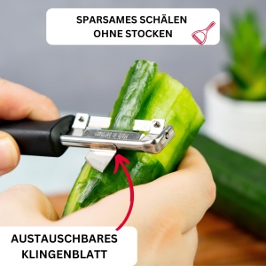 Westmark 29092270 Peeler Gallant, PP/TPE/otel inoxidabil, negru / rosu, 16,5 x 3,7 x 2 cm - Img 2