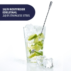 Westmark Bar Spoon James - accesoriu practic de bar pentru amestecarea cocktailurilor, lingura spiralata de inalta calitate pentru bauturi lungi delicioase, maner lung - otel inoxidabil 18/8, argintiu - Img 6