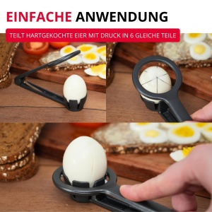 Westmark Eierschneider Columbus Black Edition Taietor Ou din Aluminiu Filoane din Otel Inoxidabil Culoare Antracit - Img 3