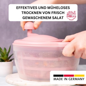 Westmark Salatschleuder Fortuna 5 Litri TransparentRoz BPA-Free - Img 2