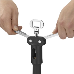 WMF Clever&More Corkscrew Wine 20 cm, Deschizator de sticle de vin, Deschizator de sticle pentru vin si Prosecco, Deschizator de vin cu deschizator de ulei - Img 3