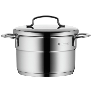 WMF Mini cratita mica 14cm, capac metalic, inductie oala de carne 1.3l, otel inoxidabil cromargan, stivuibila, pentru portii mici, o singura gospodarie
