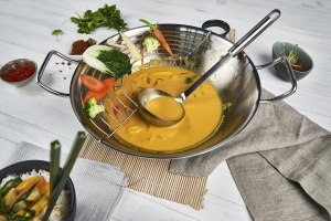 Wok din inox Zwilling Plus O32cm cu capac de sticla si gratar compatibil inductie - Img 5