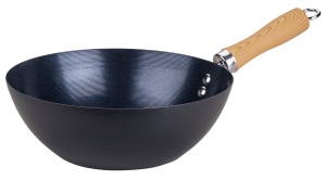 Wok Fackelmann 26 cm Carbon Steel Antiaderenta Maner Bambus PFAS-Free