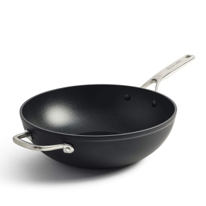 Wok KitchenAid Forged Hardened, 30cm, 5L, Antiaderent, Negru