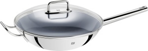 Wok ZWILLING Plus, 32 cm, ceramic, inductie, cu capac din sticla