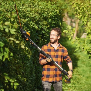 WORX WG252E.9 Aparat de tuns gard viu telescopic cu acumulator - Latime de taiere de 45 cm - Maner telescopic reglabil in 10 directii pana la 3,20 metri inaltime - Compatibil PowerShare - Fara baterie si incarcator - Img 6