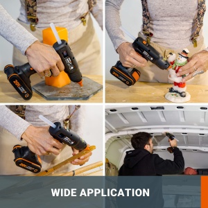 WORX WX0459 Pistol de lipit fierbinte fara fir 20V 60W MAX 200degC anti-picurare ideal pentru bricolaj asamblare mobilier reparatii la domiciliu cu 10 - Img 7