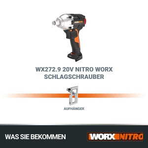 WORX WX272.9 Nitro Brushless Screw Cord 20V - 300Nm, cu cutie de viteze variabila cu 3 trepte si lumina LED - Ideal pentru diverse lucrari de insurubare - fara baterie si incarcator - Img 5