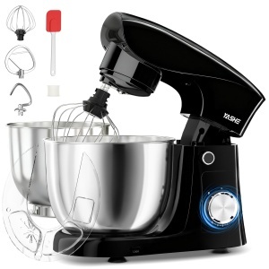 YASHE Robot de Bucatarie 1500W 2 Boluri Inox 10 Viteze Accesorii Multifunctionale
