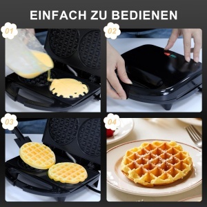 YASHE Waffeleisen Compact Antiaderent Control Temperatura Automat - Img 2