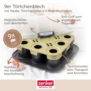 Zenker Bake Click Go Tava pentru Torturi cu Hauba Antiaderenta 29x29x7cm - Img 3
