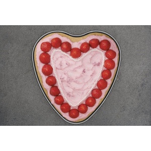 Zenker creative studio Tigaie cu arc Heart, tava de copt cu fund plat, tava de tort in forma de inima cu acoperire antiaderenta, coacere creativa (culoare: roz, argintiu), cantitate: 1 bucata - Img 8
