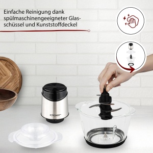 Zerkleinerer electric Cloer 6829, 400 W, 1200 ml, inox - Img 7
