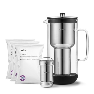 Aarke Purifier Cana Filtrare Apa 24L Sticla si Otel Inoxidabil Set 3 Rezerve