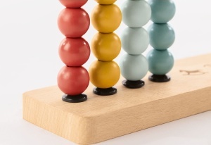 Abac Pinolino Regenbogen Ruby Montessori din lemn masiv pentru copii 1 ani design colorat - Img 9