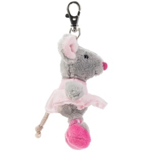 Acessoriu Plusat Ballett-Maus Schaffer 0242 - 11 cm - GriRoz - Cu Karabiner - Img 3