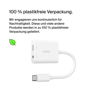 Adaptor audio si de incarcare Belkin Rockstar, USB-C, 60W, Alb - Img 6