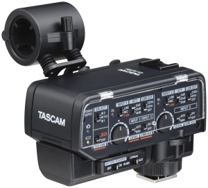 Adaptor microfon Tascam CA-XLR2D-AN pentru camere mirrorless, 2 canale, XLRTRS