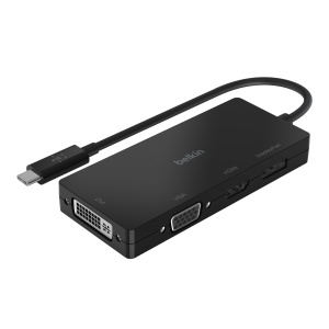 Adaptor video 4-in-1 USB-C Belkin cu HDMI, VGA, DVI, DisplayPort