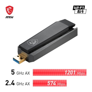 Adaptor WiFi MSI AX1800, Dual-Band, USB 3.2, 1800 Mbits - Img 2