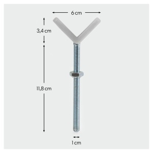 Adaptor Y Spindel hauck pentru Gitter de Protectie, M10, Alb - Img 3