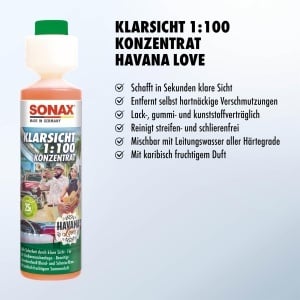 Aditiv pentru curatarea parbrizului SONAX KlarSicht 250 ml - concentrat, cu parfum tropical - Img 3