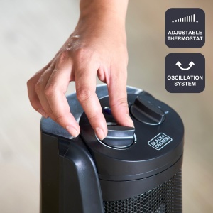Aeroterma ceramica BLACKDECKER BXSH2002E 2000W Negru Termostat reglabil - Img 4