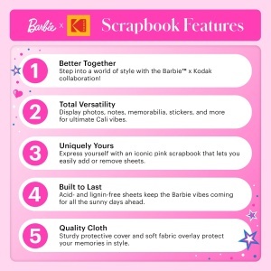 Album foto Barbie x Kodak, 20 pagini, roz, 8x8 inch - Img 5