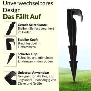 Ancore pentru furtun Gardenix, 100 bucati, din plastic rezistent, lungime 16 cm - Img 9