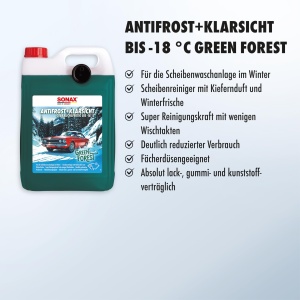 Antigel pentru parbriz SONAX AntiFrostKlarSicht 5 Litri, cu parfum de brad, -18 C - Img 3