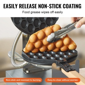 Aparat Bubble Waffle VEVOR SC-X30 1400W Inox Placa Antiaderenta Control Temperatura si Timp - Img 5