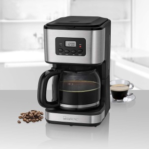 Aparat de cafea Clatronic(r) cu temporizator, ulcior de 1,5 litri pentru 12-14 cesti de cafea, cronometru LCD 24h, mentinere automata la cald, protectie impotriva picaturilor, filtru detasabil, afisaj si lumini indicatoare, 900W - KA 3642 - Img 3