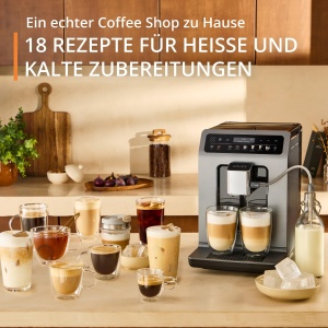 Aparat de cafea complet automat Krups Evidence Hot & Cold, 18 bauturi de specialitate, bauturi calde si reci, cappuccino cu o singura atingere, sistem de lapte cu tub de lapte, ciclu automat de ingrijire, EA898GF0 - Img 3