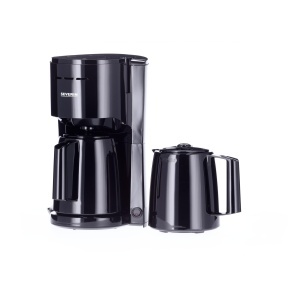 Aparat de cafea cu filtru SEVERIN cu 2 ulcioare termice, aparat de cafea pentru pana la 8 cani pe oala, aparat cu filtru cu 2 ulcioare de vid, negru, KA 9307 - Img 4