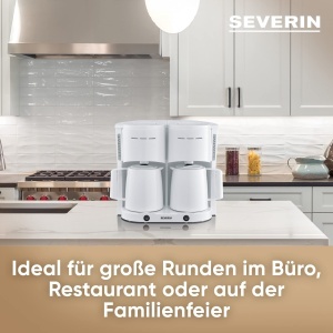 Aparat de cafea cu filtru SEVERIN Duo cu ulcior termic, aparat de cafea pentru pana la 16 cani, aparat cu filtru atractiv cu 2 ulcioare de vid, alb, 2 litri, 2.000 W, KA 9314 - Img 3