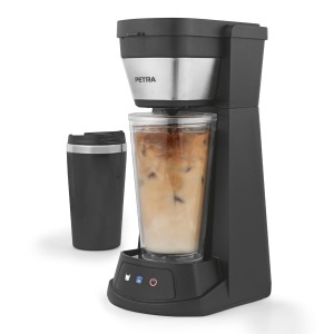 Aparat de cafea cu gheata Petra 2 in 1 - Espressor rece cana de calatorie de 420 ml pahar de 440 ml cu pai pentru pudra de cafeapastai filtru reutiliz