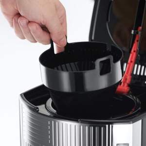 Aparat de cafea Russell Hobbs [Temporizator digital, cap de dus pentru extractie si aroma optime] Geo Stainless Steel Grey (max 12 cani, ulcior de sticla de 1,5 l, placa de incalzire, 1000W) Filtru de cafea 25270-56 - Img 4