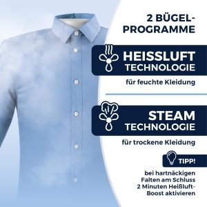 Aparat de calcat automat CLEANmaxx PRO STEAM, 1800 W, functie de abur, uscare si display tactil - Img 5