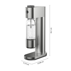 Aparat de carbonatare WMF Element One design compact din inox 3 niveluri de intensitate argintiu - Img 3