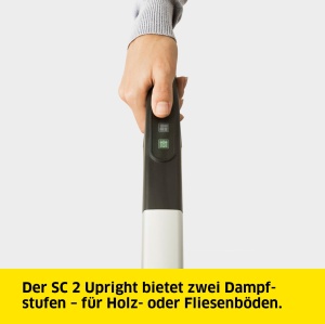 Aparat de curatat cu abur Karcher SC 2 Upright, timp de incalzire: 30 s, capacitate suprafata: aprox. 50 m2, rezervor: 0,4 l, putere de incalzire: 1600 W, cu duza de podea EasyFix, carpa de podea din microfibra si cartus de detartrare - Img 3