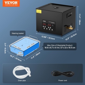 Aparat de curatat cu ultrasunete VEVOR 1 5L, aparat de curatat digital cu ultrasunete de 360 W cu mod bland, aparat de curatat cu ultrasunete industrial de 40 KHz cu incalzitor si temporizator pentru suporturi, bijuterii, unelte - Img 7