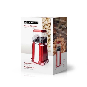 Aparat de facut popcorn Melissa Retro 16310187 1200 W fara ulei design compact RosuAlb - Img 6