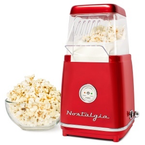 Aparat de facut popcorn Nostalgia CLHAP12 Retro Design 85g Rosu
