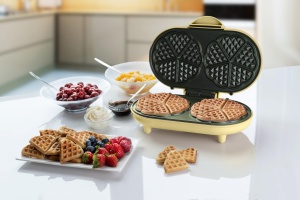 Aparat de facut vafe Bestron ADWM1000V, 1200W, 10 vafe, Galben - Img 4