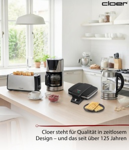 Aparat de facut waffles Cloer 1440, 2 Waffeln, 930 W, negru - Img 7