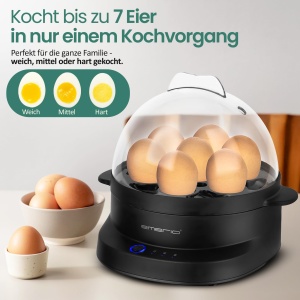 Aparat de fiert oua EMERIO, 7 oua, 8 limbi, BPA free - Img 3