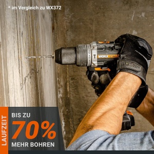 Aparat de gaurit cu percutie WORX WX352.9, 20V, 60Nm, motor fara perii - Img 3