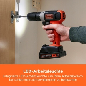 Aparat de gaurit si insurubat BLACKDECKER BCD001C1-QW, 18V, 37 Nm, cu acumulator si incarcator - Img 6